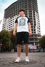 T-shirt KOZAK Biały z czarnym Custom Wear 8025675 zdjęcie №2