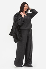 Letni grafitowy komplet MIAM z lekkiej teksturowanej tkaniny Plus Size Garne 3034739 zdjęcie №2