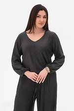 Letni grafitowy komplet MIAM z lekkiej teksturowanej tkaniny Plus Size Garne 3034739 zdjęcie №3