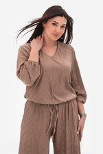 Letni beżowy komplet MIAM z lekkiej teksturowanej tkaniny Plus Size Garne 3034741 zdjęcie №4